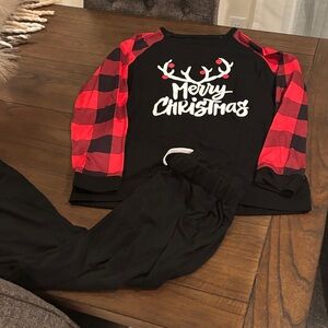 NWOT Merry Christmas Pajamas - Black and Red